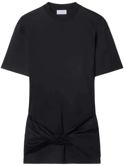 Off-white Arrow Twisted T-shirt Dress In Black