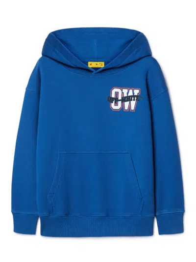 Off-white Kids' Arrow Varsity Hoodie In Blue