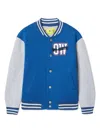 Off-white Arrow Varsity Jacket In Blue
