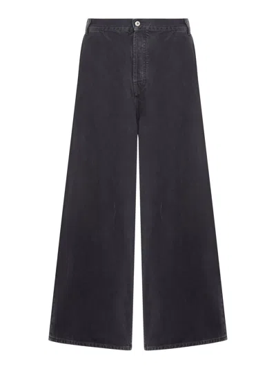 Off-white Arrow Wide Leg Jeans In Black