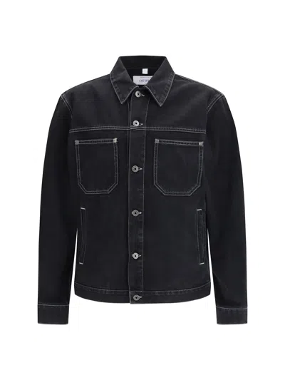 Off-white Arrow Zip Skate Denim Jacket In Black