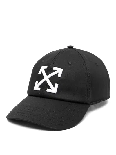 Off-white Arrow Drill Baseball Cap With 3d Embroidery In Black