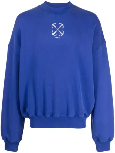 Off-white Sweatshirt Mit Arrows-perlendetail In Blau