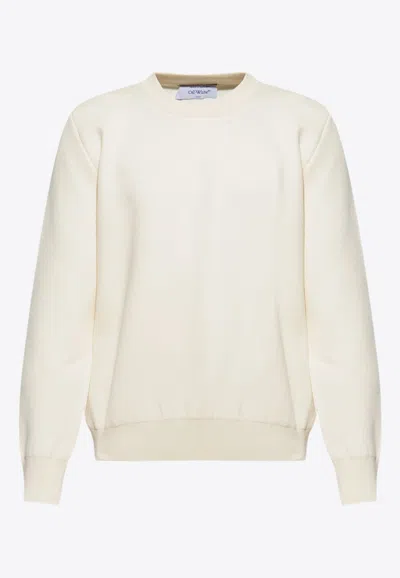 Off-white 3d Arrows Cotton Sweatshirt In Cream