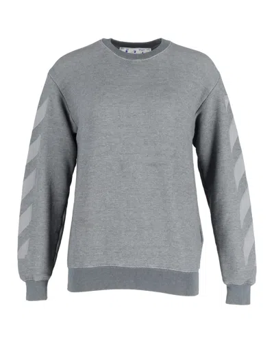 Off-white Arrows Crewneck Sweatshirt In Grey Cotton