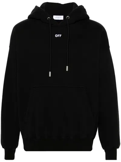 Off-white Arrows-embroidered Cotton Hoodie In Schwarz