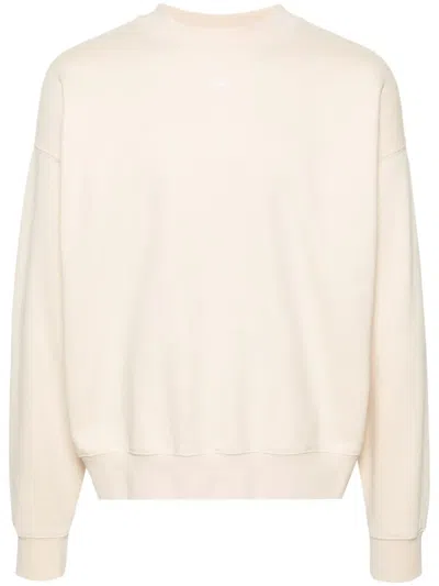 Off-white Neutral Arrow-embroidered Cotton Sweatshirt In 301 Angora White