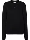 Off-white Arrow-embroidered Cotton Sweatshirt In Black