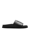 OFF-WHITE ARROWS-EMBROIDERED LEATHER SLIPPERS
