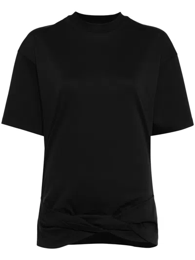 Off-white Arrows-embroidery Cotton T-shirt In Black