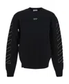 Off-white Regular Fit Jersey With Distinctive Logo And Textured Detailing In Black