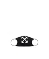 Off-white Arrow Logo Printed Face Mask In Black