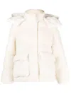 Off-white Arrows Fleece-texture Puffer Jacket In 中性色