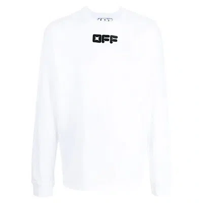 Pre-owned Off-white Arrows Font L/s Skate Tee Mens Style : Omab064f21jer0050110 In White/black