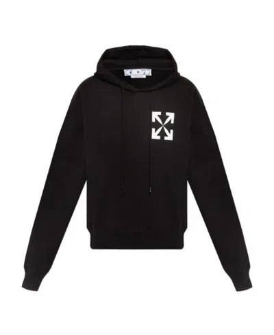 Off-white Arrows Logo-print Cotton Hoodie In Black