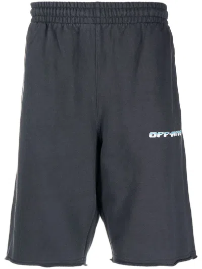 Off-white Arrows Logo-print Shorts In Grey