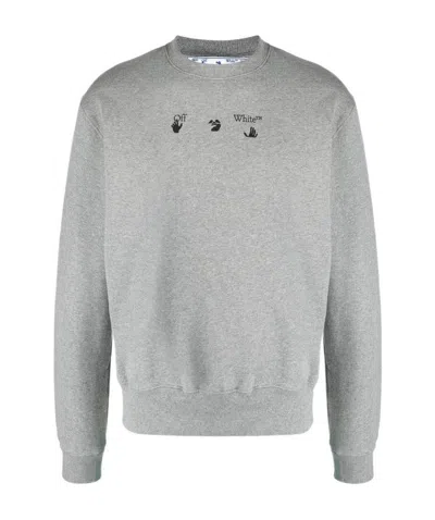 Off-white Arrows Logo Print Sweatshirt In Gray