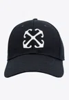 Off-white Arrow Brand-embroidered Cotton-twill Baseball Cap In Black