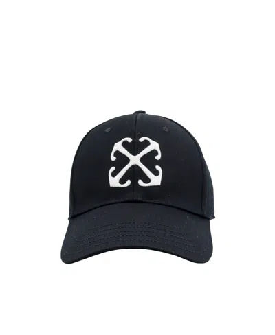 Off-white Arrow Drill Baseball Cap With 3d Embroidery In Black