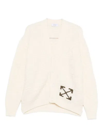Off-white Beige V Neck Sweater