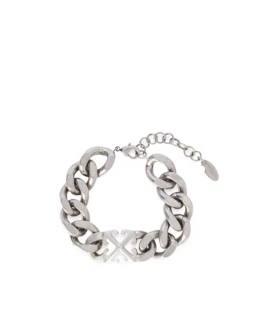 Off-white Arrows-motif Chain Bracelet In White