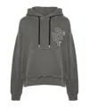 Off-white Jersey Cotton Hoodie Drawstring In Black