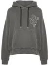 Off-white Jersey Cotton Hoodie Drawstring In Grey