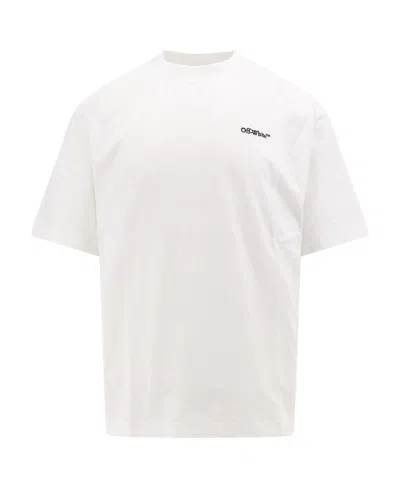 Off-white Logo Detailed Crewneck T-shirt In Black