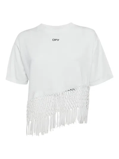 Pre-owned Off-white Arrows-motif Fringe T-shirt
