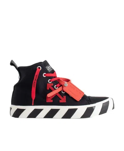 Off-white Black Vulcanized Sneakers In Black Red
