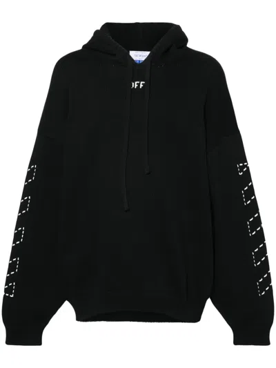 Off-white Stitch Arrow Skate Black White Cotton Hoodie