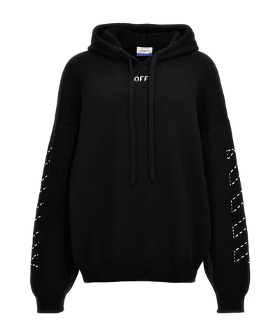 OFF-WHITE OFF-WHITE LOGO PRINTED DRAWSTRING HOODIE