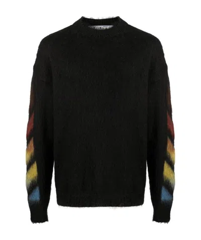 OFF-WHITE OFF-WHITE GRADIENT DIAGONAL PRINT KNITTED JUMPER