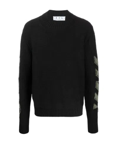 Off-white Arrows Motif Knitted Jumper In Black