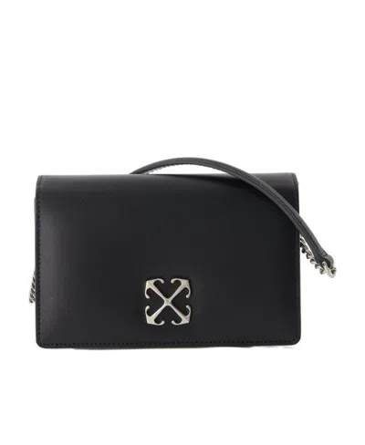 Off-white Arrows-motif Leather Cross-body Bag In Black