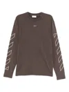 Off-white Arrows-motif Long-sleeve T-shirt In Brown