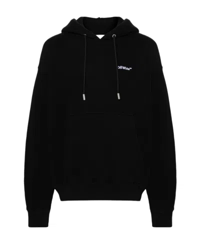 Off-white Arrows-motif Organic-cotton Hoodie In Black