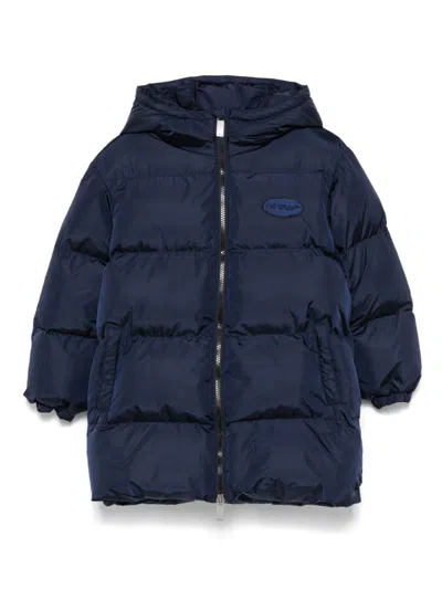 Off-white Kids' Arrows-motif Puffer Jacket In 蓝色