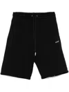 Off-white Off White "sporty Bermuda Shorts With Embroidered Arrow In 1041 Black - Aqua Glass