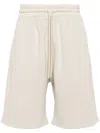 Off-white Diag-stripe Cotton Track Shorts In Neutrals