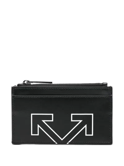 Off-white Arrows-motif Wallet In Black