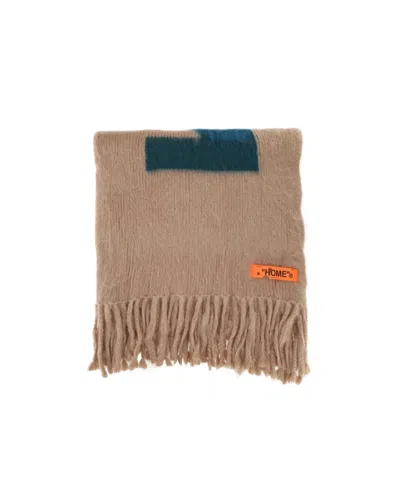 Off-white Arrows-motif Wool Blanket In Brown