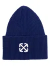 Off-white Arrows-patch Beanie In 蓝色