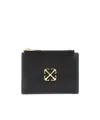 Off-white Arrows-plaque Leather Wallet In Green