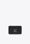 OFF-WHITE ARROWS PLAQUE LEATHER ZIP CARDHOLDER