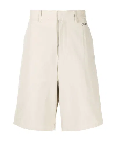 OFF-WHITE OFF-WHITE LOGO PRINTED HIGH WAIST SHORTS
