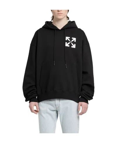 Off-white Arrows-print Cotton Hoodie In Black