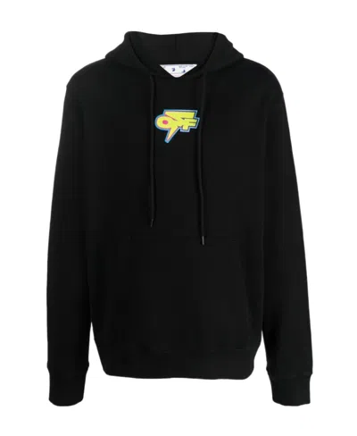Off-white Arrows-print Cotton Hoodie In Black
