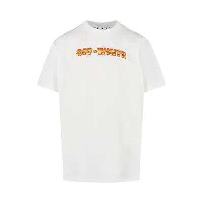 Pre-owned Off-white Arrows Print Crewneck Tee 'white/orange'