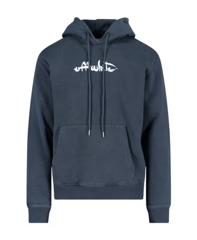 Off-white Arrows-print Hoodie In Blue
